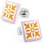 Yellow Flower Shield Cufflinks