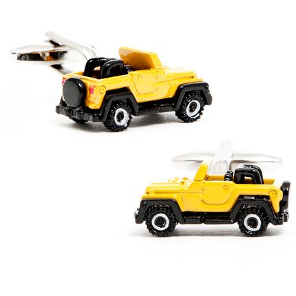 Yellow Off-Road Vehicle Cufflinks