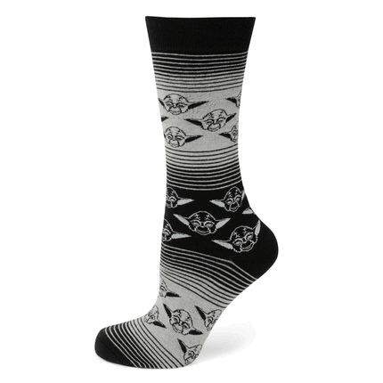 Yoda Gray Black Ombre Stripe Socks