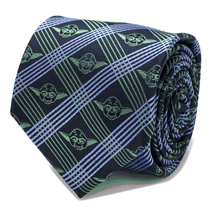 Yoda Navy Plaid Mens Tie