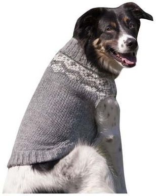 Fashion Pet Soft Fair Isle Dog Sweater, Small, Grey