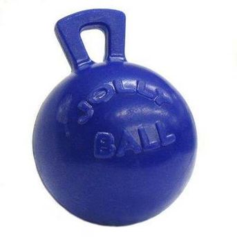 Jolly Pets Tug-n-Toss - Heavy Duty Chew Ball w/ Handle (Blue, 6")