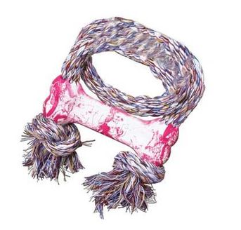 KONG Puppy Goodie Bone with Rope Dog Toy, X-Small, Colors May Vary ( Blue/Pink)