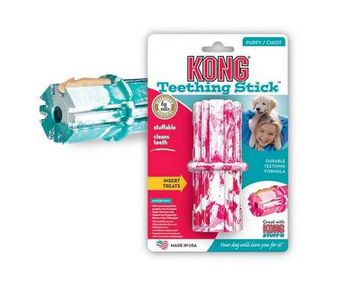KONG Puppy Teething Stick Dog Toy, One piece, Assorted Pink/Blue, colors will vary