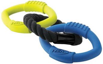 Nerf Dog Triple Ring Rubber Rope Tug Toy