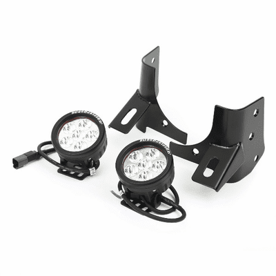 1102713 Windshield Bracket LED Kit, Round, 97-06 Wrangler by Rugged Ridge