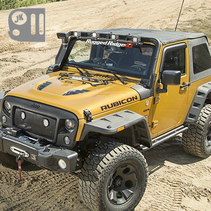 1164010 Hurricane Flat Fender Flare Kit from Rugged Ridge fits 200718