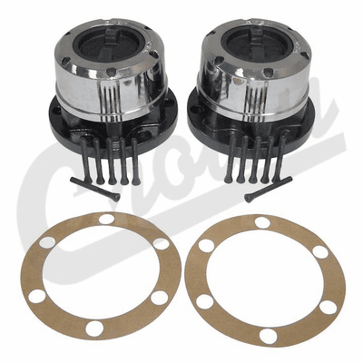 400502 Locking Hub Set, Fits 1972-1981 Jeep CJ5, CJ7, CJ8 w/ 6-Bolt Flange Mounting