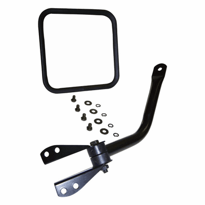 5455302K Black Right Side Windshield Mount Mirror for 55-95 Jeep CJ5, CJ6, CJ7, CJ8 & Wrangler YJ by Crown