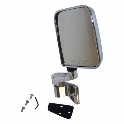 82201772C Right Side Chrome Mirror for 87-06 Jeep Wrangler YJ & Wrangler TJ by Crown