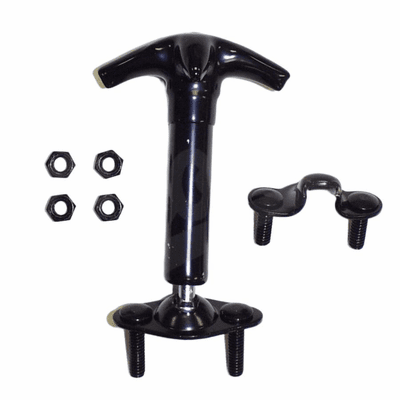 HC4 Black Hood Catch Kit fits 87-95 Jeep Wrangler YJ, Rubber Coated