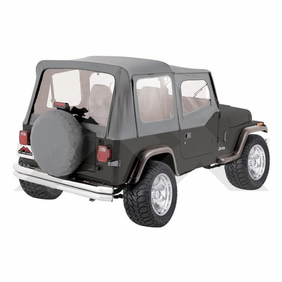 RT10009 Replacement Soft Top, Gray in Color for 1988-1995 Jeep Wrangler YJ by Crown