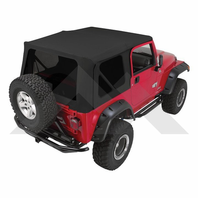 RT10215T Replacement Soft Top, Black Denim with Tinted Windows for 1997-2006 Jeep Wrangler TJ by Crown