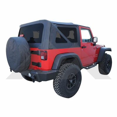 RT10535T Replacement Sailcloth Soft Top, Black Diamond for 2007-2010 Jeep Wrangler JK 2 Door by Crown