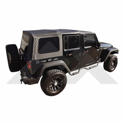 RT10635T Replacement Sailcloth Soft Top, Black Diamond for 2007-2010 Jeep Wrangler JK 4 Door by Crown