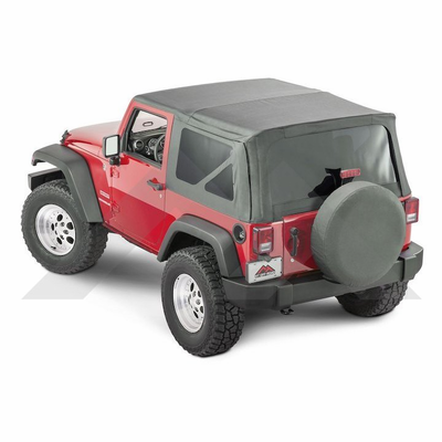 RT10935T Replacement Soft Top, Black Diamond with Tinted Windows for 2007-2012 Jeep Wrangler JK by Crown