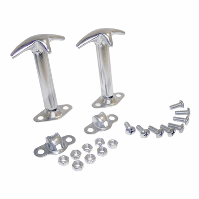 RT34011 Hood Catch Kit, Stainless Steel, fits 41-95 Jeep CJ and Wrangler YJ