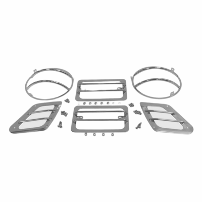 RT34054 Euro Front Light Guard Kit, 1997-2006 Jeep Wrangler TJ by RT Off-Road