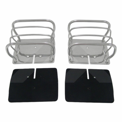 RT34090 Tail Light Euro Guards, Stainless Steel, 1976-2006 Jeep CJ and Wrangler by RT Off-Road