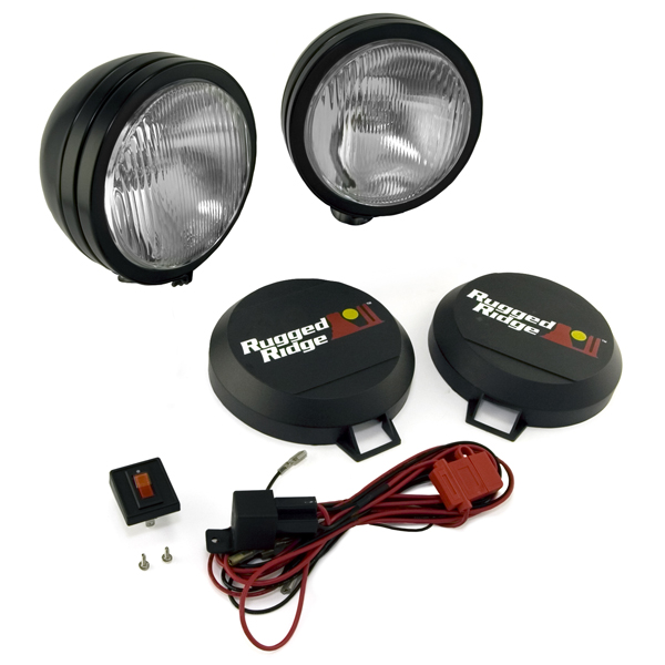 1520552 5Inch Round HID Off Road Fog Light Kit, Black Steel Housing by