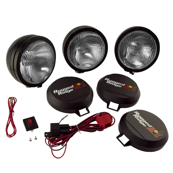 1520562 5Inch Round HID Off Road Fog Light Kit, Black Steel Housing by