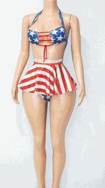 3 pc american flag sk set w/g string