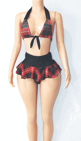 3pc ruffle sk set w/g-string