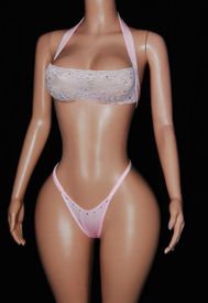 A/B rhinestone lace set