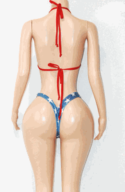 American high waist thong set 