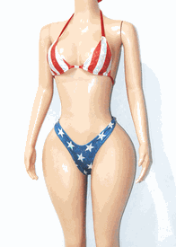 American high waist thong set 