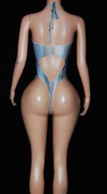 Big rhinestone ring monokini