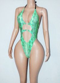 Clear lace up monokini 
