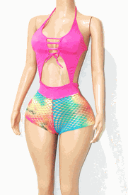 Dye net romper 