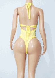 Halter mesh  monokini w/ties