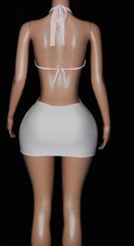High neck slashed mini 