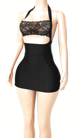 High wasit mini w/lace 