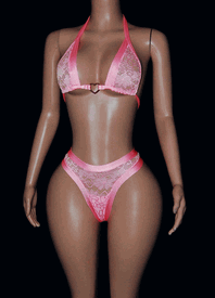 Lace banding thong set 