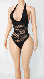 Lace halter mokokini w/ties
