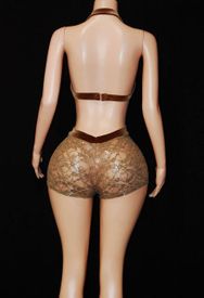 Lace/sequin short set