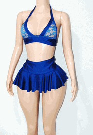 Lace trim ruffle sk set 