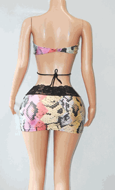 Lace up sk set w/stones