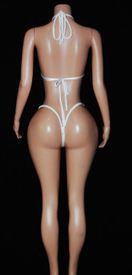 Long rhinestone connector thong set 