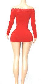 Long sleeve mini w/lace trim