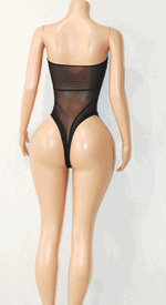 Mesh tube monokini  with stones