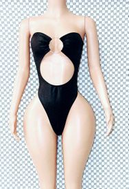 mesh/wet look monokini