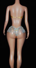 Metallic thong set wstones