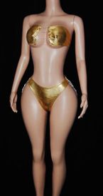 Metallic thong set wstones