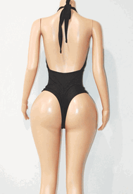 New high waist scarf romper 