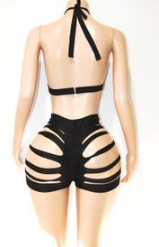 New ring slashed romper (two colors)