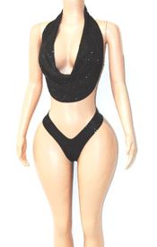 Sequin draped short set